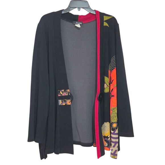 Moonlight Women Vintage Kimono Jacket Floral Print Acetate Blend XXL Made in USA - Picture 6 of 9